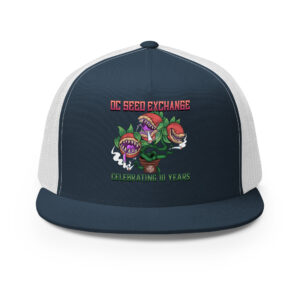 D.C. Seed Exchange 10-Year Anniversary "Audrey" Trucker Cap - Navy/ White