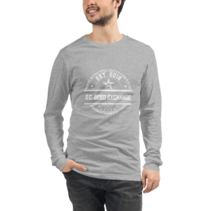 D.C. Seed Exchange EST 2015 Unisex Long Sleeve Tee with White Logo - Athletic Heather, 2XL