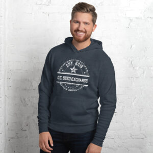 D.C Seed Exchange EST 2015 Unisex hoodie with White Logo - Heather Navy, 2XL