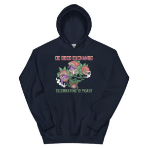 D.C. Seed Exchange 10-Year Anniversary "Audrey" Unisex Hoodie - Navy, 4XL
