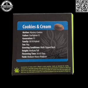Exotic Genetix Cookies & Cream F3 (Mystery Cookies x Starfighter F2) 10 Regular Seeds