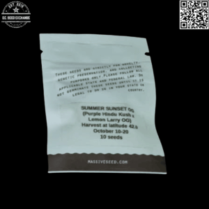 Massive Seeds Summer Sunset OG F1 (Purple Hindu Kush x Lemon Larry OG) 10 Regular Seeds