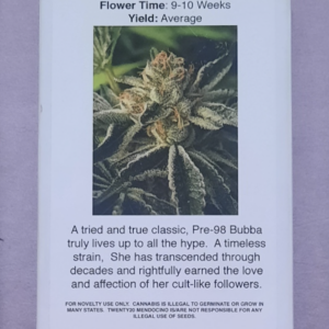Twenty20 Genetics Pre98 Bubba S1 10 Feminized Seeds